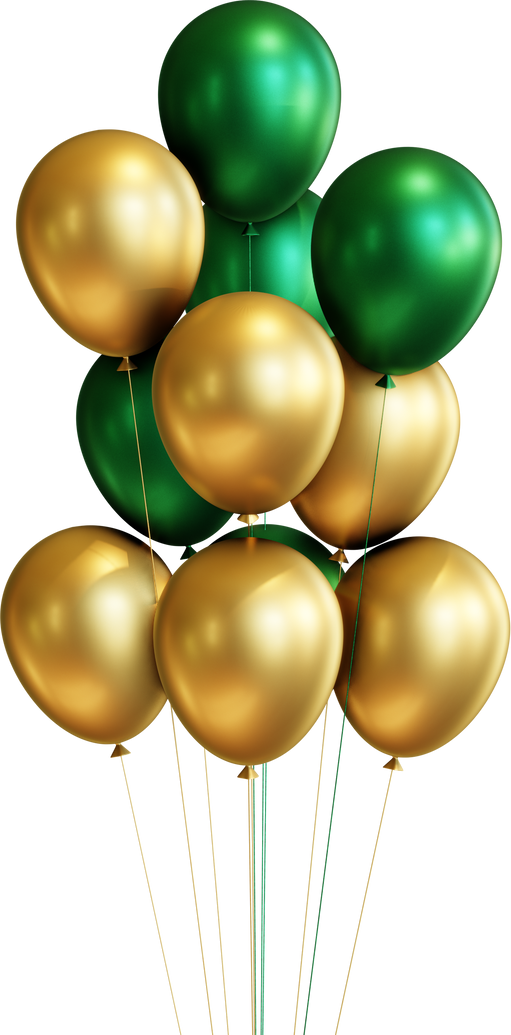 Green and Gold Balloons