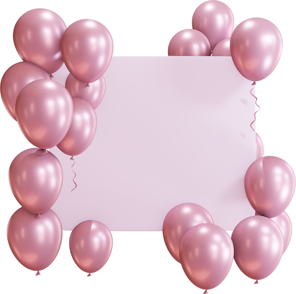 Pink Balloons Frame