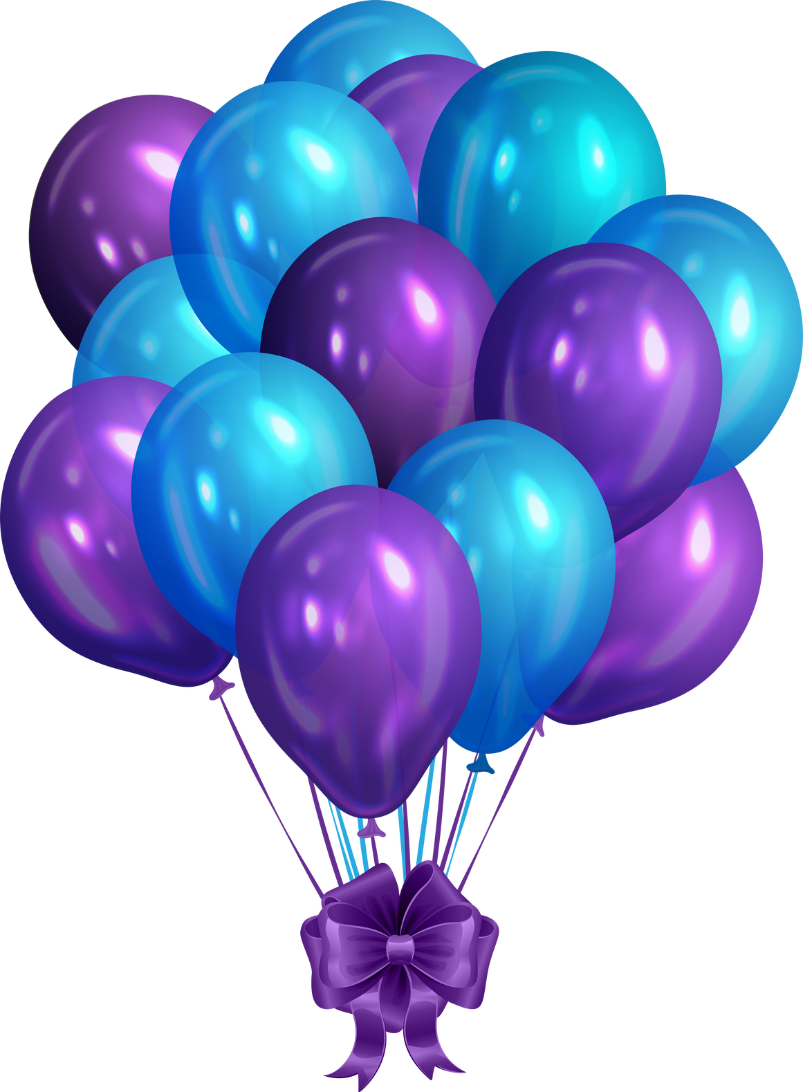 Purple and blue balloons illustration